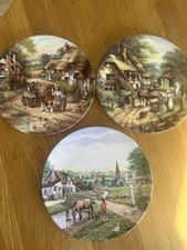 Wedgewood Decorative Plates X 3 Village Green,Apple Picker, Early Morning Milk 