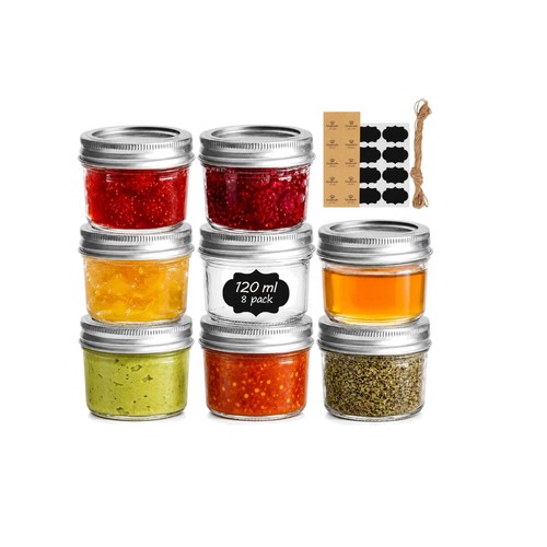 120ml mini mason jars pack - 8,