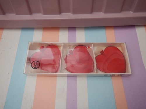 Ikea set red glass heart - ikea,