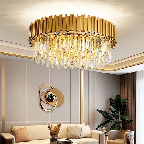 Gold modern crystal chandelier - gold,