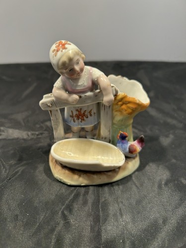 Antique match holder and - match,