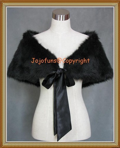 Black faux fur bridal - fur, wedding