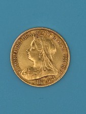 1901 Gold Half Sovereign Queen Victoria  in protective capsule 