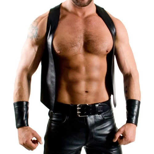 Men black genuine - men's, leather