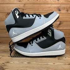 Nike Trainers Mens Size UK 12 Air Jordan 1 Mid Flight 2 Grey Basketball Shoes