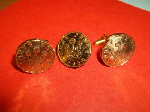 Three penny bit coins gold - penny,