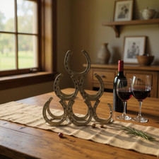 Horseshoe Wine Rack Rustic 6 Bottle Holder FREE FAST DELIVERY