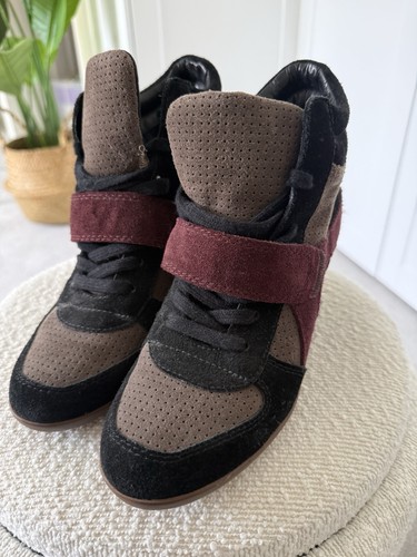 Suede chunky wedge sneakers - suede,