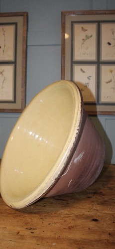 Antique french dairy bowl - french,