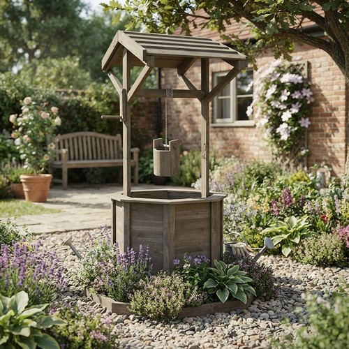 Gardenite wooden wishing well - gardenite,
