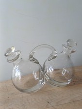 Vintage glass double cruet - vintage, set