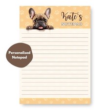 Personalised French Bulldog Notepad Cute Puppy Stationery Gift Her Shopping List
