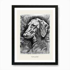 Saluki Dog Line Sketch 1