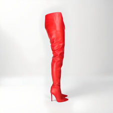 Fetish stiletto crotch boots with higher outer leg 12cm 4.5" heel UK 3-13