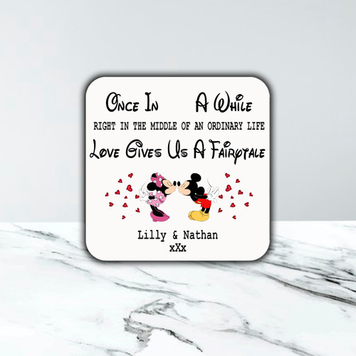 Personalised fairytale coaster - personalised,