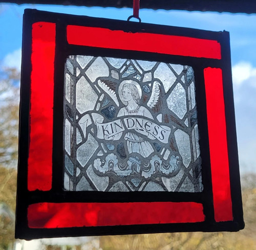 Stained glass angel kindness - stained,