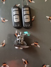 Mazda 6 2 Keys Fob  433mhz And Door Lock Barrel Used One Orginal