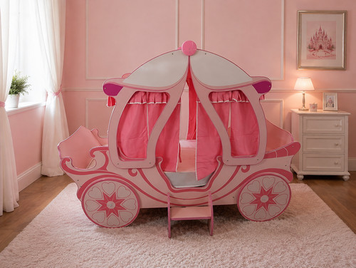 Pink pumpkin carriage - carriage, bed