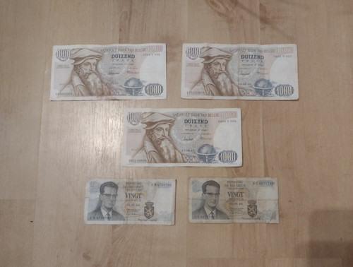 Vintage belgian banknotes - vintage,
