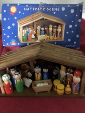 Vintage Handmade Wooden Toy Workshop Ltd Nativity Scene -Made in England-Boxed