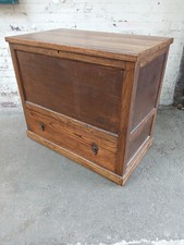 Oak Blanket Box Oak Bedding Box on casters 