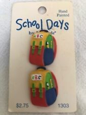Card ~ La Mode HANDPAINTED School Days Buttons  Backpack / Rucksack