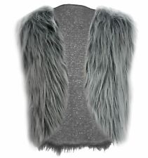 Adults Grey Faux Fur Waistcoat