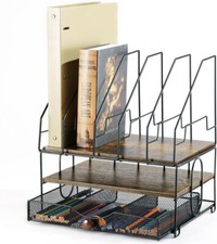 2 Tier Wood Shelf 5 Vertical