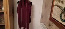 M&S Burgundy Mix Striped Scarf