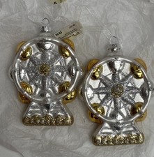 John Lewis 2 Collectable Glass Christmas Tree Decorations Set. BNWT
