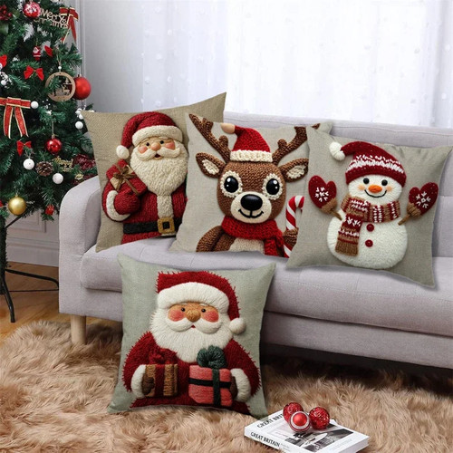 Christmas cushion cover - cushion,