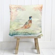 Pheasant Cushion Cover Decorative Country Cottage Animal  Shabby Chic Gift 18"