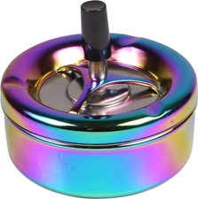 Rotating Glass Ashtray Rainbow