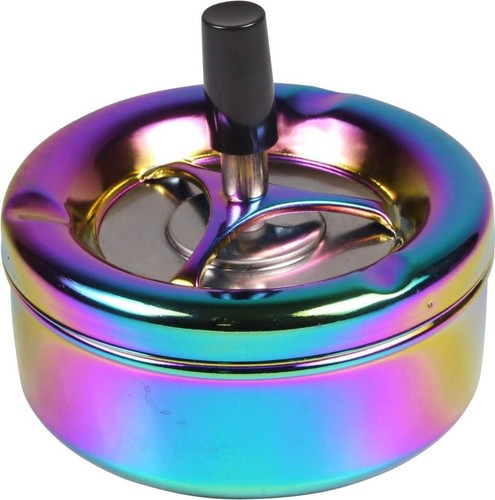 Rotating glass ashtray rainbow - glass,