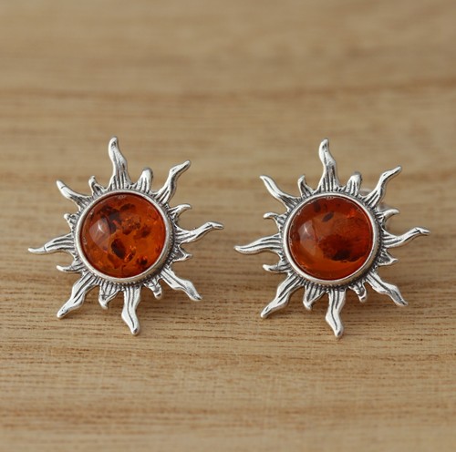 925 sterling silver sun stud - 925,