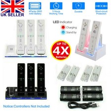 2/4 Rechargeable Battery Pack + Wii Controller Charger Dock Station for Nintendo