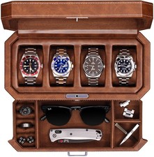 4 Slot Leather Watch Box with