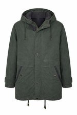 Mens Green Hooded Parka Jacket