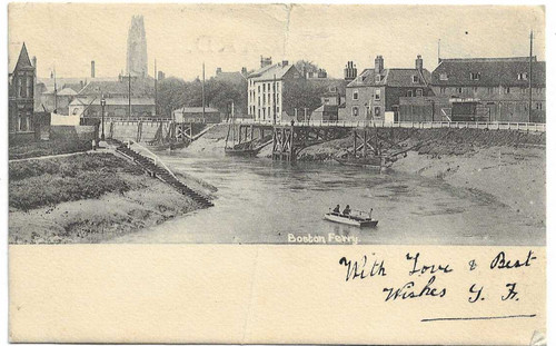 Postcard boston ferry - of,