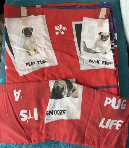 Pug dog double duvet cover - pug,