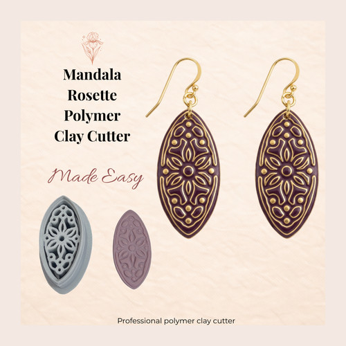 Mandala rosette polymer clay - mandala,