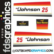 Johnson 25hp two stroke outboard engine decals/sticker kit (1978)
