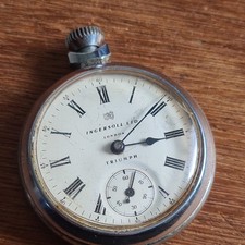 Vintage metal Ingersoll Pocket Watch c1970  Working 