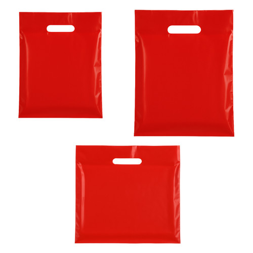 New red plastic - carrier, bags