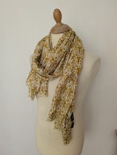 Osprey Scarf By Graeme Ellisdon mustard & ivory spot 29 x 72"