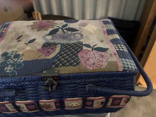 Vintage wicker sewing box - vintage,