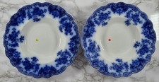 Antique W.H. Grindley & Co. 2 Flow Blue 8' Bowls Stamped