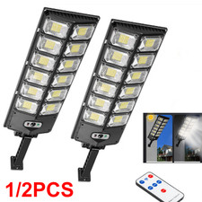 1/2pcs Commercial LED Solar Street Light Dusk-to-Dawn Road Lamp Motion Sensor