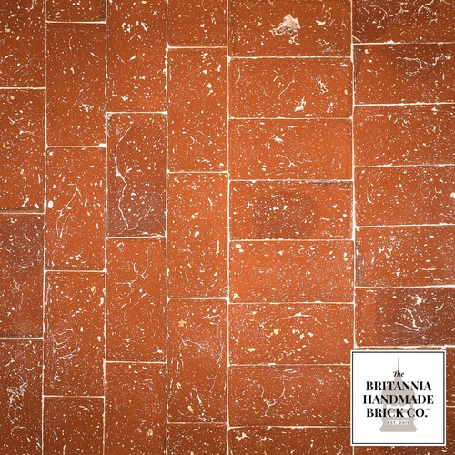 Cut floor bricks red handmade - red,