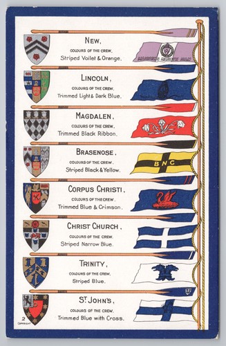 Postcard antique oxford flag - antique,